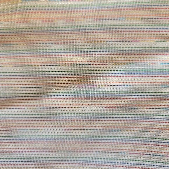 Curations Scarf Shawl Khaki Green Blue Red and Gold Metallic Fringe Edge DH719 - Picture 3 of 5